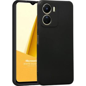 Microsonic Matte Silicone Vivo Y16 Siyah Cep Telefonu Kılıfı
