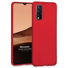 Microsonic Matte Silicone Vivo Y20 Kırmızı Cep Telefonu Kılıfı