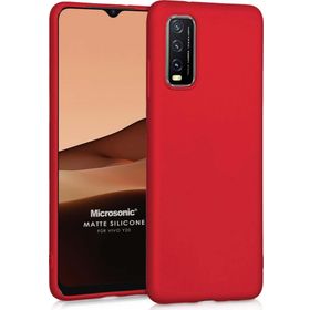 Microsonic Matte Silicone Vivo Y20 Kırmızı Cep Telefonu Kılıfı