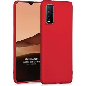 Microsonic Matte Silicone Vivo Y20 Kırmızı Cep Telefonu Kılıfı