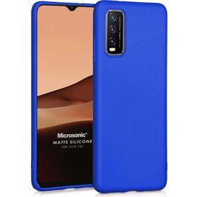 Microsonic Matte Silicone Vivo Y20 Mavi Cep Telefonu Kılıfı