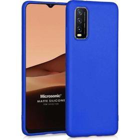 Microsonic Matte Silicone Vivo Y20 Mavi Cep Telefonu Kılıfı