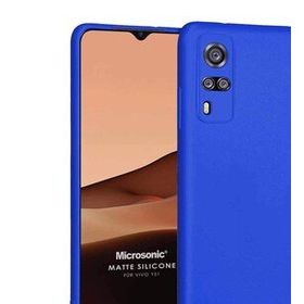 Microsonic Matte Silicone Vivo Y51 Mavi Cep Telefonu Kılıfı
