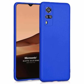 Microsonic Matte Silicone Vivo Y51 Mavi Cep Telefonu Kılıfı