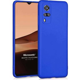 Microsonic Matte Silicone Vivo Y51 Mavi Cep Telefonu Kılıfı