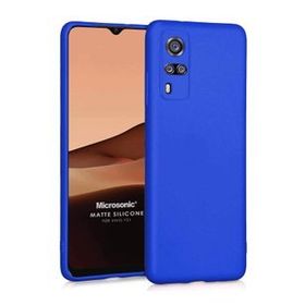 Microsonic Matte Silicone Vivo Y53S Mavi Cep Telefonu Kılıfı
