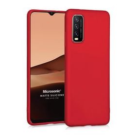 Microsonic Matte Silicone Vivo Y70 Kırmızı Cep Telefonu Kılıfı