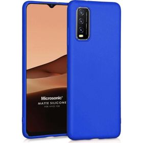 Microsonic Matte Silicone Vivo Y70 Mavi Cep Telefonu Kılıfı