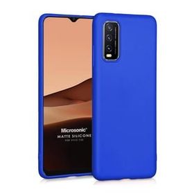 Microsonic Matte Silicone Vivo Y70 Mavi Cep Telefonu Kılıfı