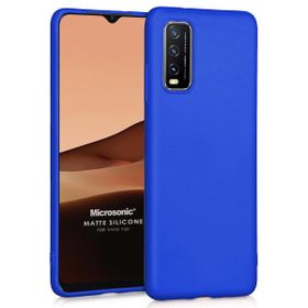 Microsonic Matte Silicone Vivo Y70 Mavi Cep Telefonu Kılıfı