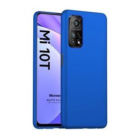 Microsonic Matte Silicone Xiaomi Mi 10 Mavi Cep Telefonu Kılıfı