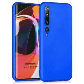 Microsonic Matte Silicone Xiaomi Mi 10 Mavi Cep Telefonu Kılıfı