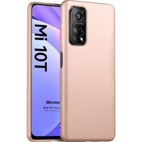Microsonic Matte Silicone Xiaomi Mi 10T Gold Cep Telefonu Kılıfı