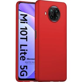 Microsonic Matte Silicone Xiaomi Mi 10T Lite Kırmızı Cep Telefonu Kılıfı