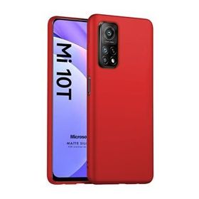 Microsonic Matte Silicone Xiaomi Mi 10T Pro Kırmızı Cep Telefonu Kılıfı