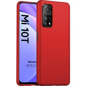 Microsonic Matte Silicone Xiaomi Mi 10T Pro Kırmızı Cep Telefonu Kılıfı