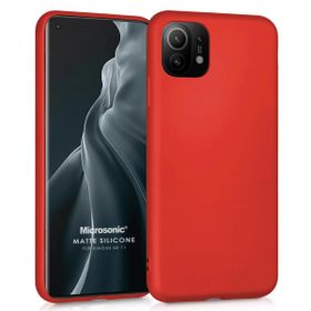 Microsonic Matte Silicone Xiaomi Mi 11 Kırmızı Cep Telefonu Kılıfı