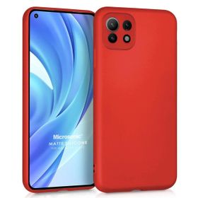 Microsonic Matte Silicone Xiaomi Mi 11 Lite Kırmızı Cep Telefonu Kılıfı
