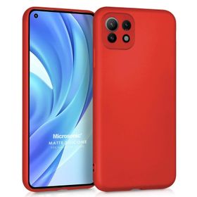 Microsonic Matte Silicone Xiaomi Mi 11 Lite Kırmızı Cep Telefonu Kılıfı