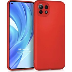 Microsonic Matte Silicone Xiaomi Mi 11 Lite Kırmızı Cep Telefonu Kılıfı