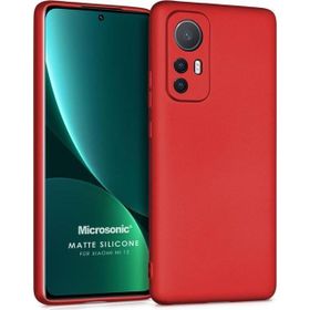Microsonic Matte Silicone Xiaomi Mi 12 Kırmızı Cep Telefonu Kılıfı