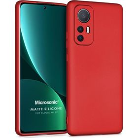 Microsonic Matte Silicone Xiaomi Mi 12 Kırmızı Cep Telefonu Kılıfı