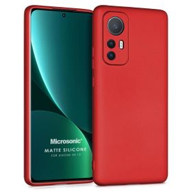 Microsonic Matte Silicone Xiaomi Mi 12 Kırmızı Cep Telefonu Kılıfı
