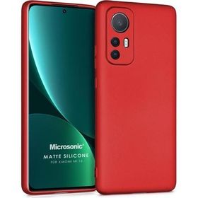 Microsonic Matte Silicone Xiaomi Mi 12 Kırmızı Cep Telefonu Kılıfı