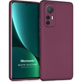 Microsonic Matte Silicone Xiaomi Mi 12 Mor Cep Telefonu Kılıfı
