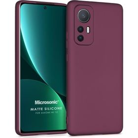 Microsonic Matte Silicone Xiaomi Mi 12 Mor Cep Telefonu Kılıfı