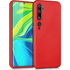 Microsonic Matte Silicone Xiaomi Mi Note 10 Kırmızı Cep Telefonu Kılıfı