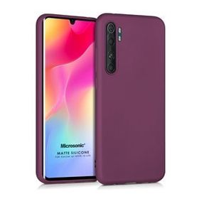 Microsonic Matte Silicone Xiaomi Mi Note 10 Lite Mor Cep Telefonu Kılıfı