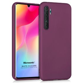 Microsonic Matte Silicone Xiaomi Mi Note 10 Lite Mor Cep Telefonu Kılıfı