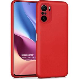 Microsonic Matte Silicone Xiaomi Poco F3 Kırmızı Cep Telefonu Kılıfı