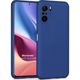 Microsonic Matte Silicone Xiaomi Poco F3 Lacivert Cep Telefonu Kılıfı