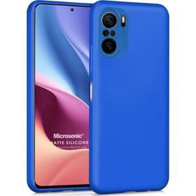 Microsonic Matte Silicone Xiaomi Poco F3 Mavi Cep Telefonu Kılıfı