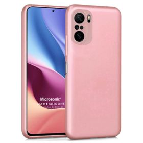 Microsonic Matte Silicone Xiaomi Poco F3 Rose Gold Cep Telefonu Kılıfı