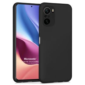 Microsonic Matte Silicone Xiaomi Poco F3 Siyah Cep Telefonu Kılıfı