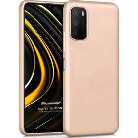 Microsonic Matte Silicone Xiaomi Poco M3 Gold Cep Telefonu Kılıfı