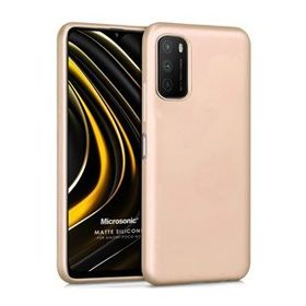 Microsonic Matte Silicone Xiaomi Poco M3 Gold Cep Telefonu Kılıfı