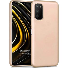 Microsonic Matte Silicone Xiaomi Poco M3 Gold Cep Telefonu Kılıfı