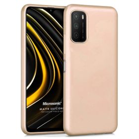 Microsonic Matte Silicone Xiaomi Poco M3 Gold Cep Telefonu Kılıfı