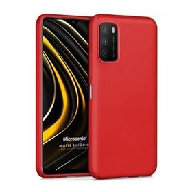 Microsonic Matte Silicone Xiaomi Poco M3 Kırmızı Cep Telefonu Kılıfı