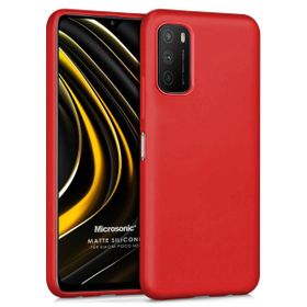 Microsonic Matte Silicone Xiaomi Poco M3 Kırmızı Cep Telefonu Kılıfı