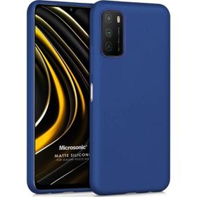 Microsonic Matte Silicone Xiaomi Poco M3 Lacivert Cep Telefonu Kılıfı