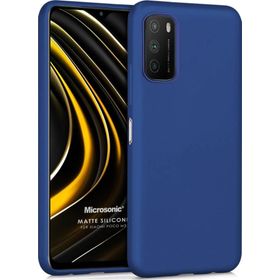 Microsonic Matte Silicone Xiaomi Poco M3 Lacivert Cep Telefonu Kılıfı