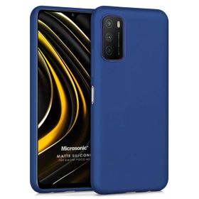 Microsonic Matte Silicone Xiaomi Poco M3 Lacivert Cep Telefonu Kılıfı