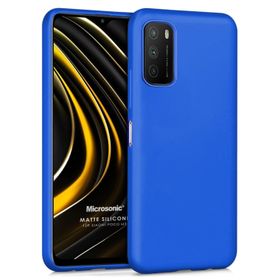 Microsonic Matte Silicone Xiaomi Poco M3 Mavi Cep Telefonu Kılıfı