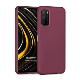 Microsonic Matte Silicone Xiaomi Poco M3 Mor Cep Telefonu Kılıfı