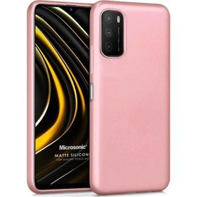 Microsonic Matte Silicone Xiaomi Poco M3 Rose Gold Cep Telefonu Kılıfı